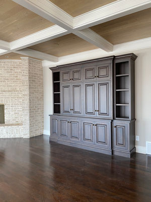 Custom entry cabinetry and wood floor